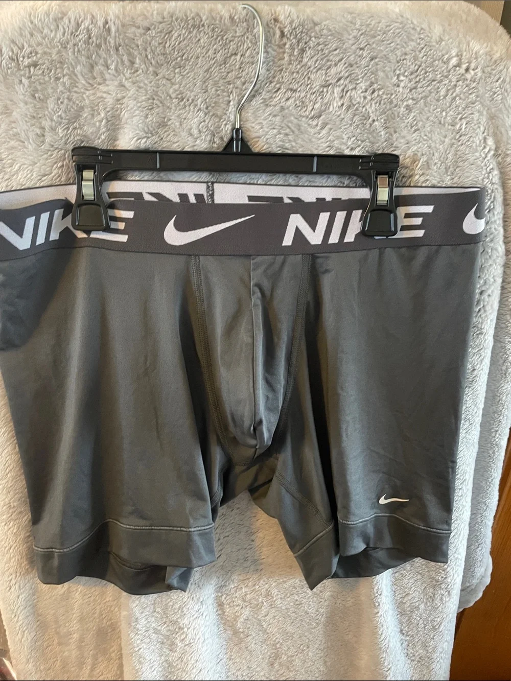 Nike Gray Stretch Performance Boxer Briefs with Logo Waistband